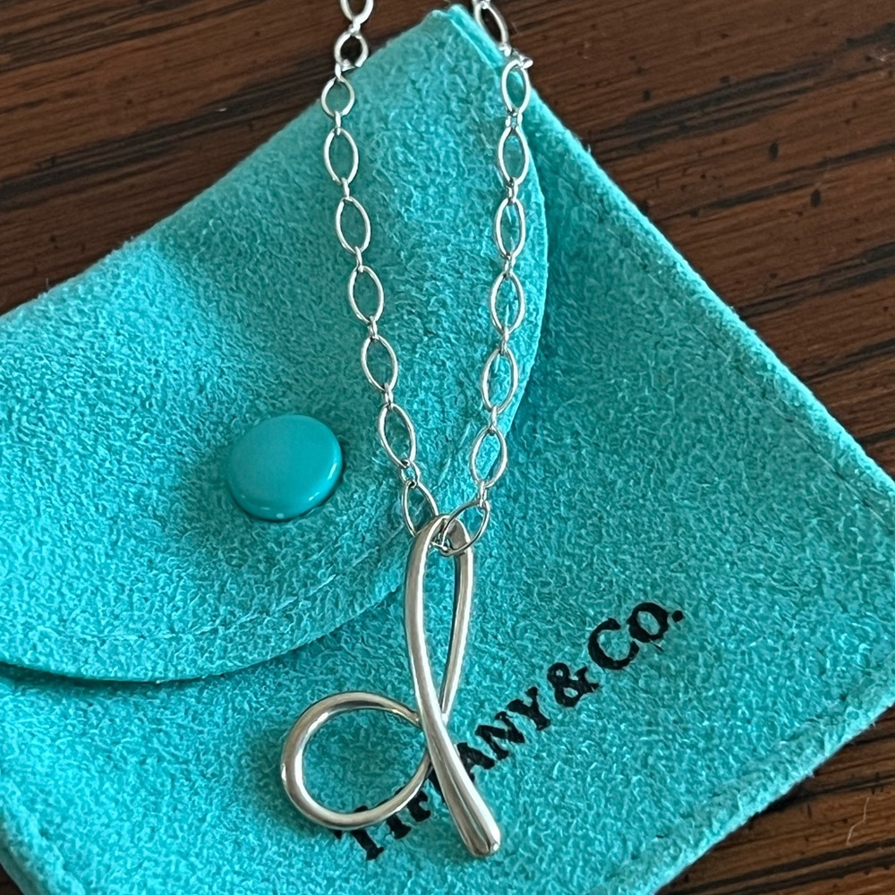 Tiffany & Co. Elsa Peretti® Alphabet collection Sterling Silver “d” Necklace 18”